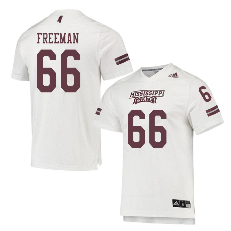 Men #66 Raymond Freeman Mississippi State Bulldogs College Football Jerseys Sale-White